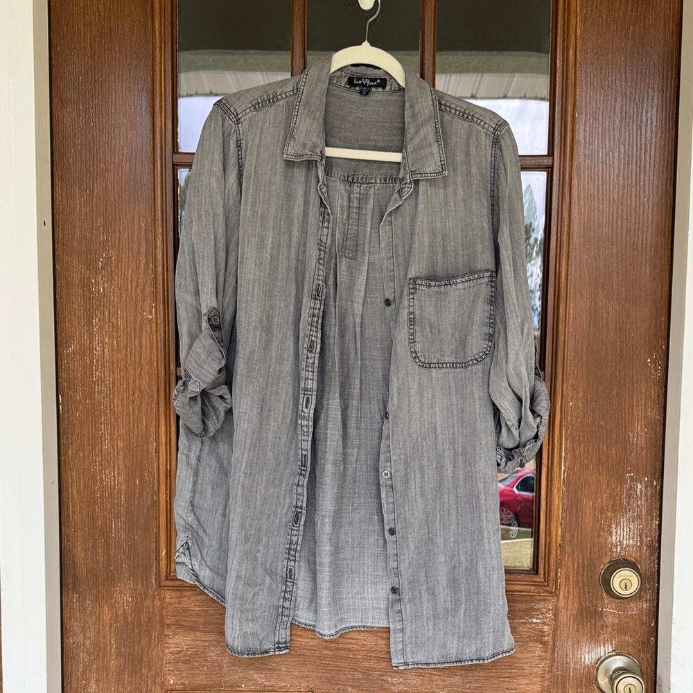 Light Gray Button-Up Shirt